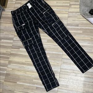 Hot Topic Black and White Grid Pants